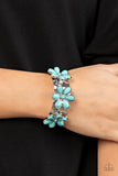 Desert Flower Patch - Blue Bracelet - Paparazzi Accessories