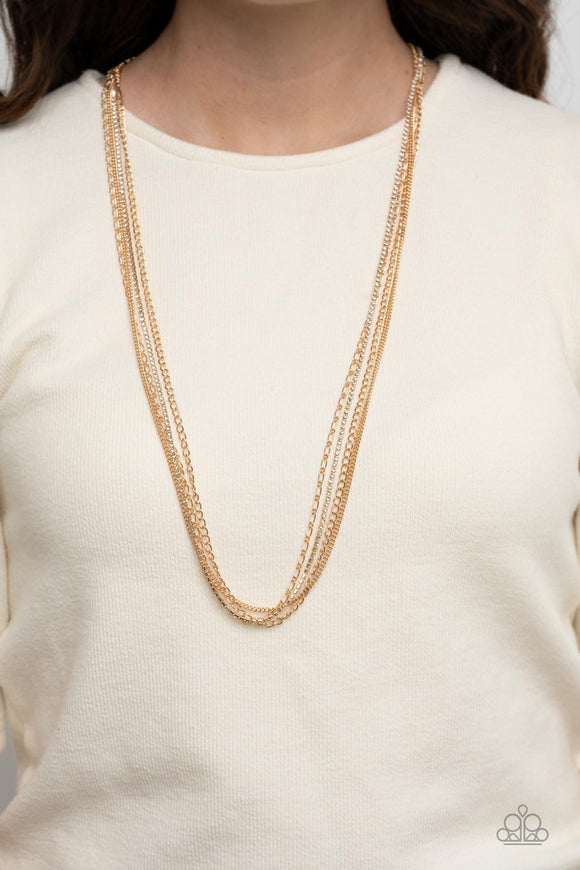 Undauntingly Urban - Gold Necklace - Paparazzi Accessories