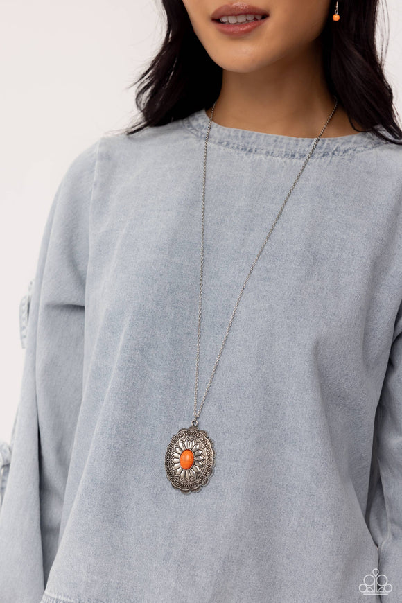 Mojave Mirage - Orange Necklace - Paparazzi Accessories