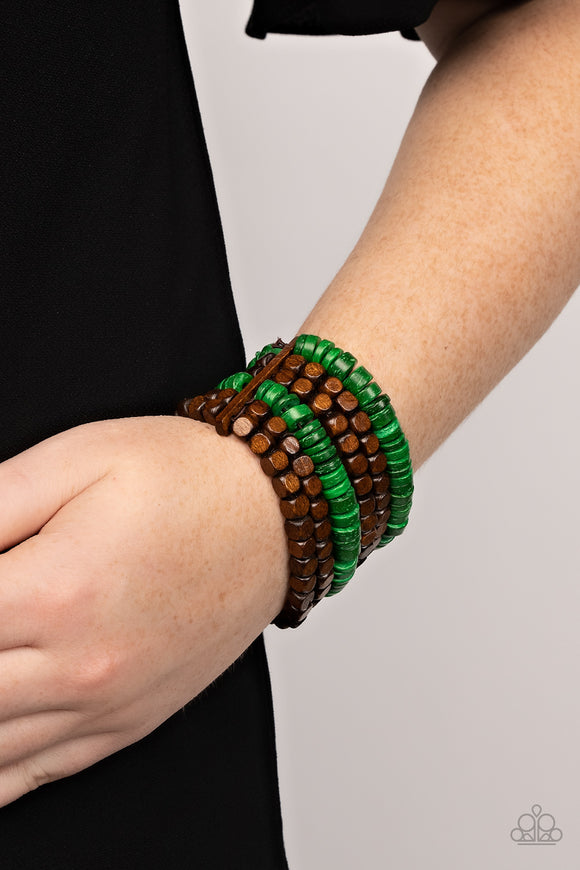 Fiji Fiesta - Green Bracelet - Paparazzi Accessories