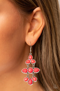 Bay Breezin - Red Earrings - Paparazzi Accessories