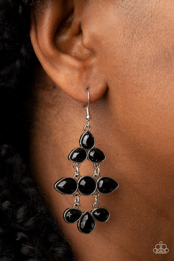 Bay Breezin - Black Earrings - Paparazzi Accessories