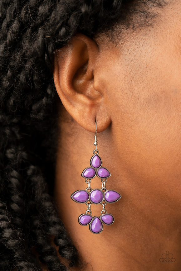 Bay Breezin - Purple Earrings - Paparazzi Accessories