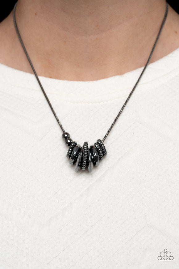Mechanical Mischief - Black Necklace - Paparazzi Accessories