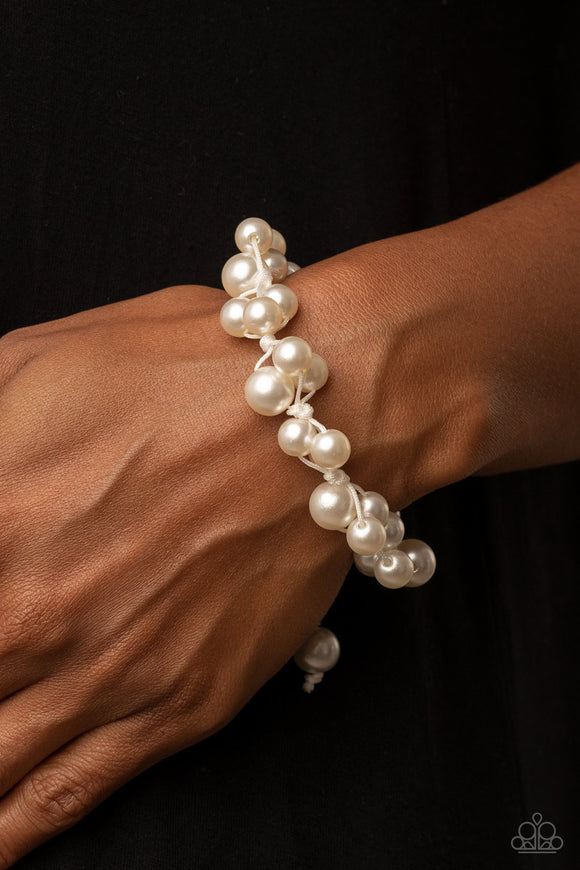 Vintage Versatility - White Bracelet - Paparazzi Accessories