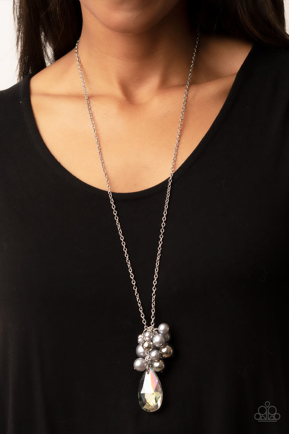 Drip Drop Dazzle - Silver Necklace - Paparazzi Accessories