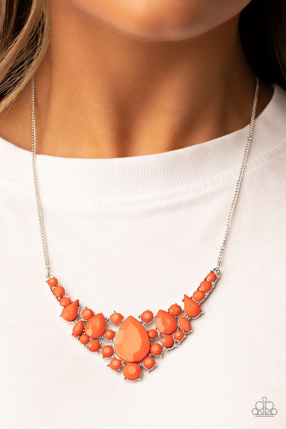 Bali Ballroom - Orange Necklace - Paparazzi Accessories