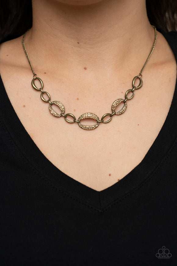 The Only Game in Town - Brass Necklace - Paparazzi Accessories
