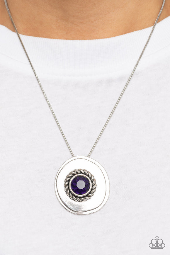 Make Me a MEDALLION-aire - Purple Necklace - Paparazzi Accessories