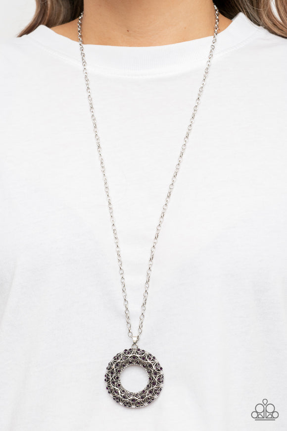 Wintry Wreath - Purple Necklace - Paparazzi Accessories