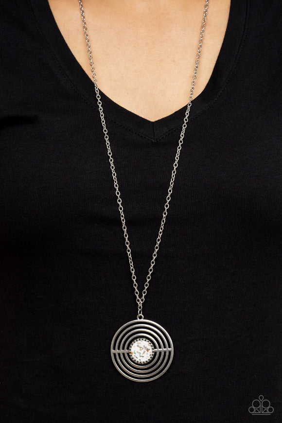 Targeted Tranquility - White Necklace - Paparazzi Accessories