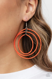 Colorfully Circulating - Orange Earrings - Paparazzi Accessories