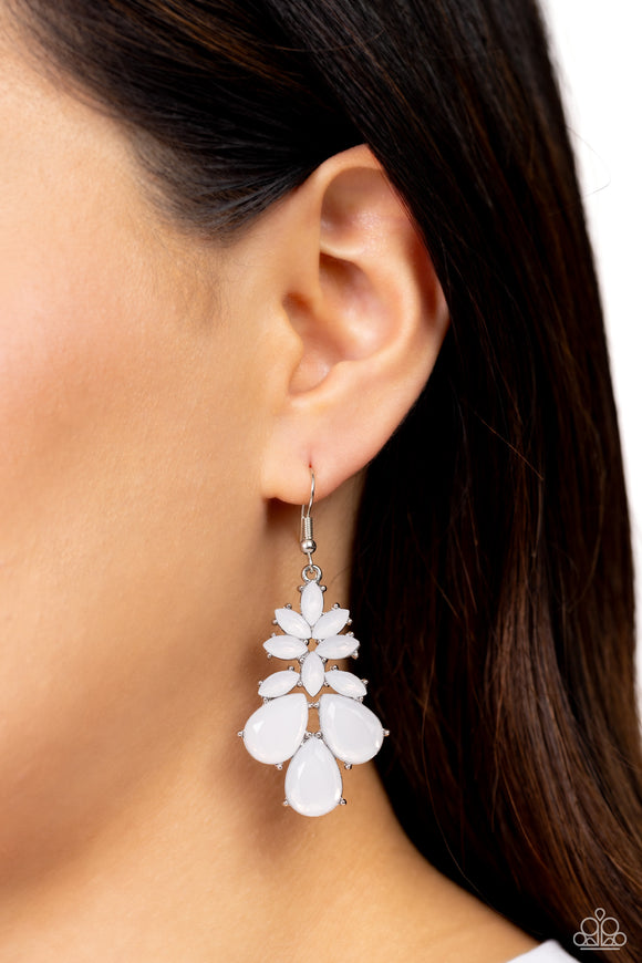 Fashionista Fiesta - White Earrings - Paparazzi Accessories