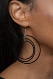 Colorfully Circulating - Black Earrings - Paparazzi Accessories