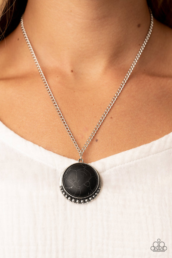 Mojave Moon - Black Necklace - Paparazzi Accessories