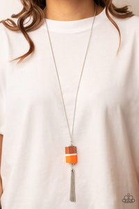 Reel It In - Orange Necklace - Paparazzi Accessories