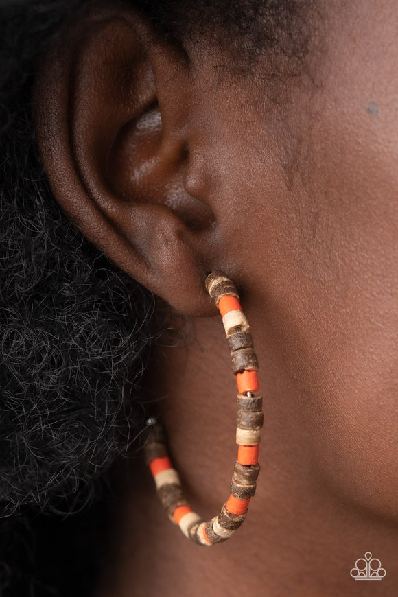 Effortlessly Earthy - Orange Earrings - Paparazzi Accessories
