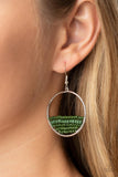Head-Over-Horizons - Green Earrings - Paparazzi Accessories