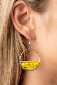Head-Over-Horizons - Yellow Earrings - Paparazzi Accessories