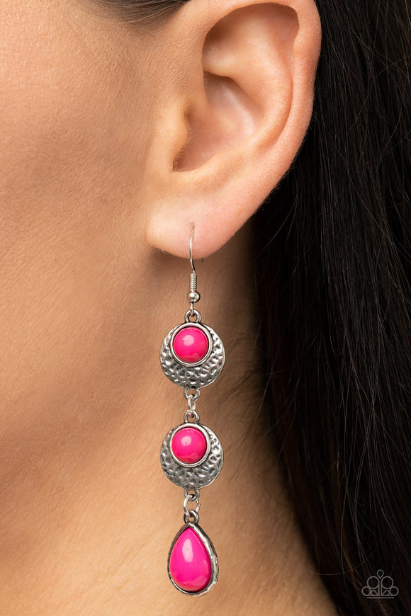 Tahoe Trailblazer - Pink Earrings - Paparazzi Accessories