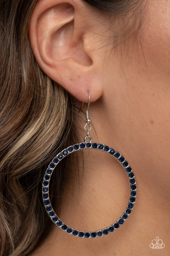Head-Turning Halo - Blue Earrings - Paparazzi Accessories