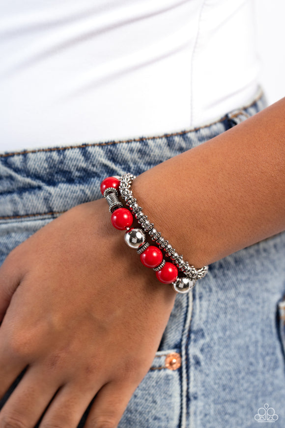 Walk This SWAY - Red Bracelet - Paparazzi Accessories