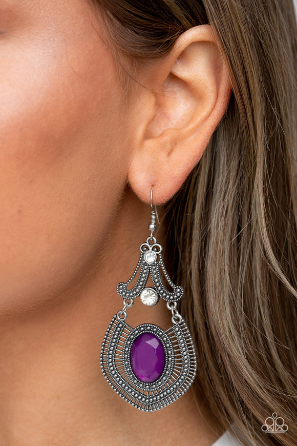 Panama Palace - Purple Earrings - Paparazzi Accessories