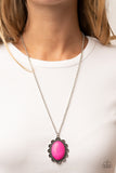 Daisy Dotted Deserts - Pink Necklace - Paparazzi Accessories