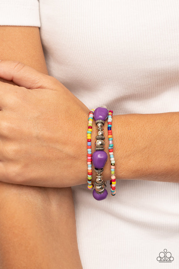 Confidently Crafty - Purple Bracelet - Paparazzi Accessories