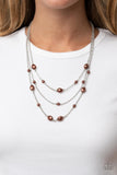 Pearlicious Pop - Brown Necklace - Paparazzi Accessories