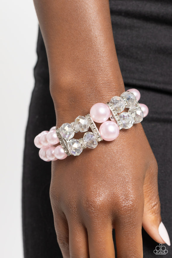 Timelessly Tea Party - Pink Bracelet - Paparazzi Accessories