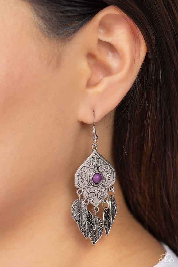 Desert Canopy - Purple Earrings - Paparazzi Accessories