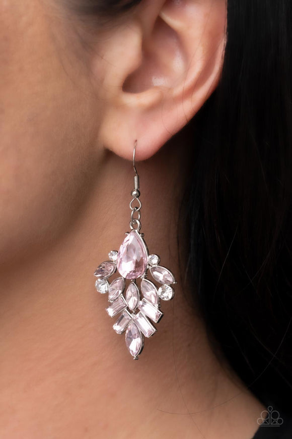Stellar-escent Elegance - Pink Earrings - Paparazzi Accessories
