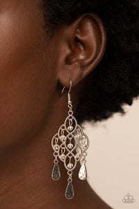 Sentimental Shimmer - White Earrings - Paparazzi Accessories