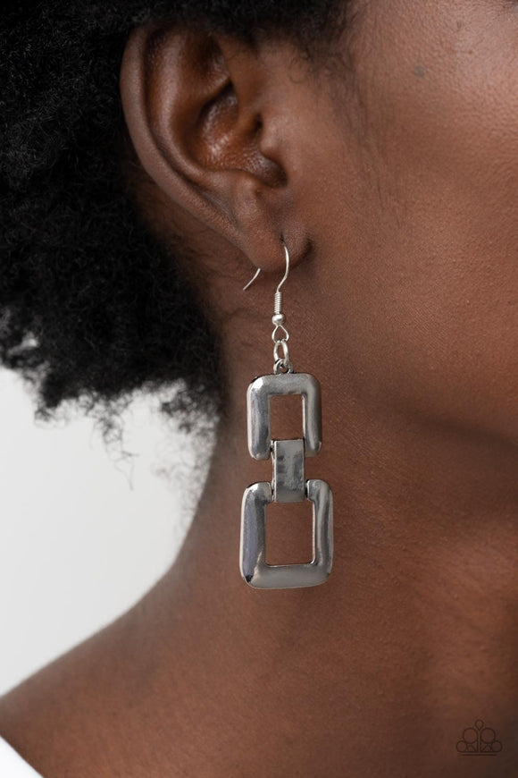 Public Square - Silver Earrings - Paparazzi Accessories