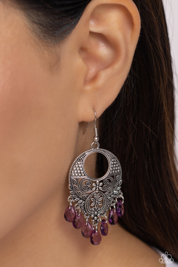 Prismatically Prairie - Purple Earrings - Paparazzi Accessories