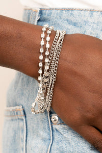 Secretly Sassy - White Bracelet - Paparazzi Accessories