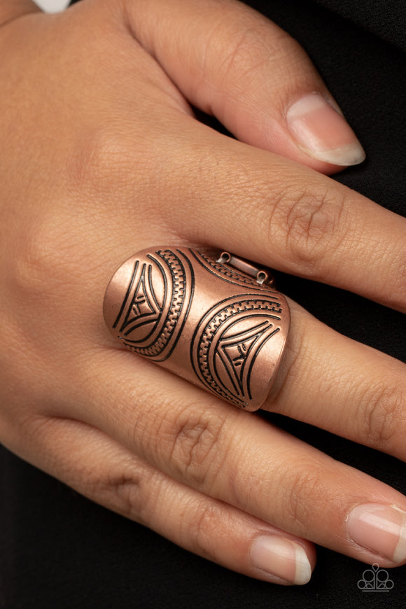 Pharaoh Party - Copper Ring - Paparazzi Accessories