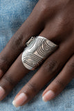 Pharaoh Party - Silver Ring - Paparazzi Accessories