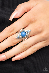 Pivoting Point - Blue Ring - Paparazzi Accessories