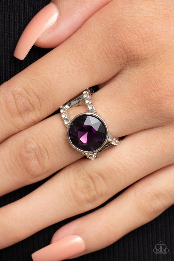 High Roller Sparkle - Purple Ring - Paparazzi Accessories