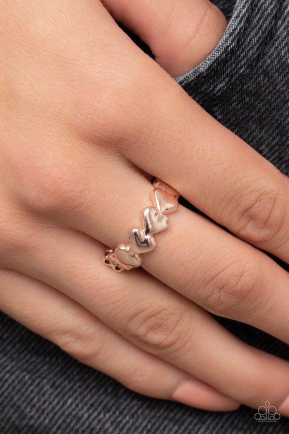 Rhythm of Love - Rose Gold Ring - Paparazzi Accessories