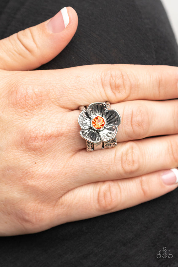 Prismatically Petunia - Orange Ring - Paparazzi Accessories