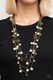 Vintage Virtuoso - Brass Necklace - Paparazzi Accessories