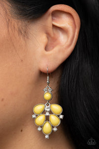 Transcendental Teardrops - Yellow Earrings - Paparazzi Accessories