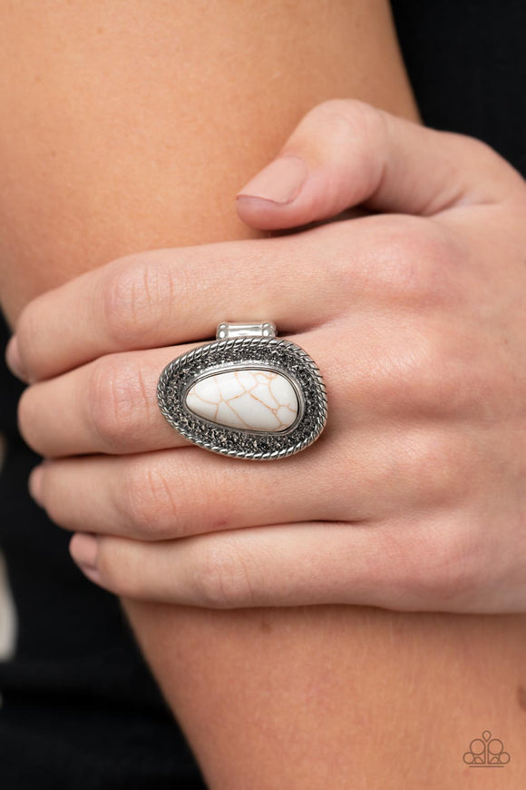 Downtown Desertscape - White Ring - Paparazzi Accessories