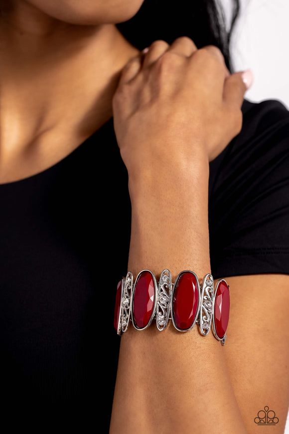 Saturated Sparkle - Red Bracelet - Paparazzi Accessories