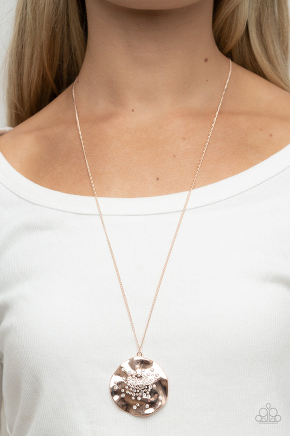 Boom and COMBUST - Rose Gold Necklace - Paparazzi Accessories