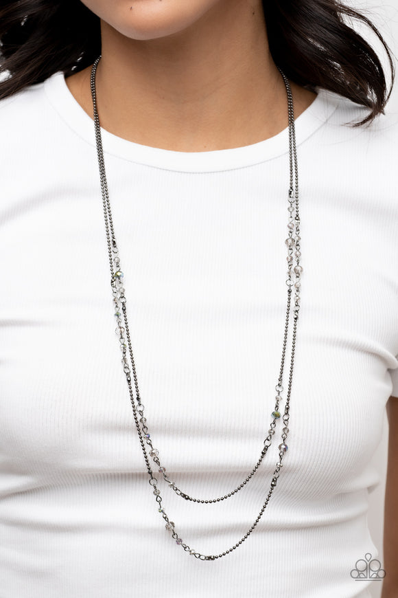 Petitely Prismatic - Black Necklace - Paparazzi Accessories