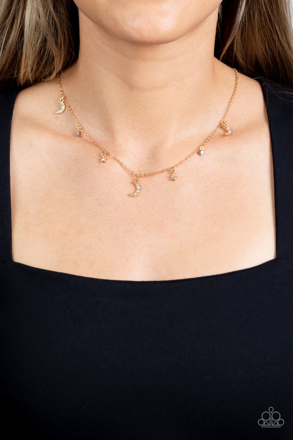 Lunar Lagoon - Gold Necklace - Paparazzi Accessories